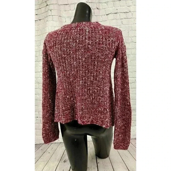 Rue 21 Red Pullover Sweater Small Knit Long Sleeve Ties Women's - Picture 2 of 14